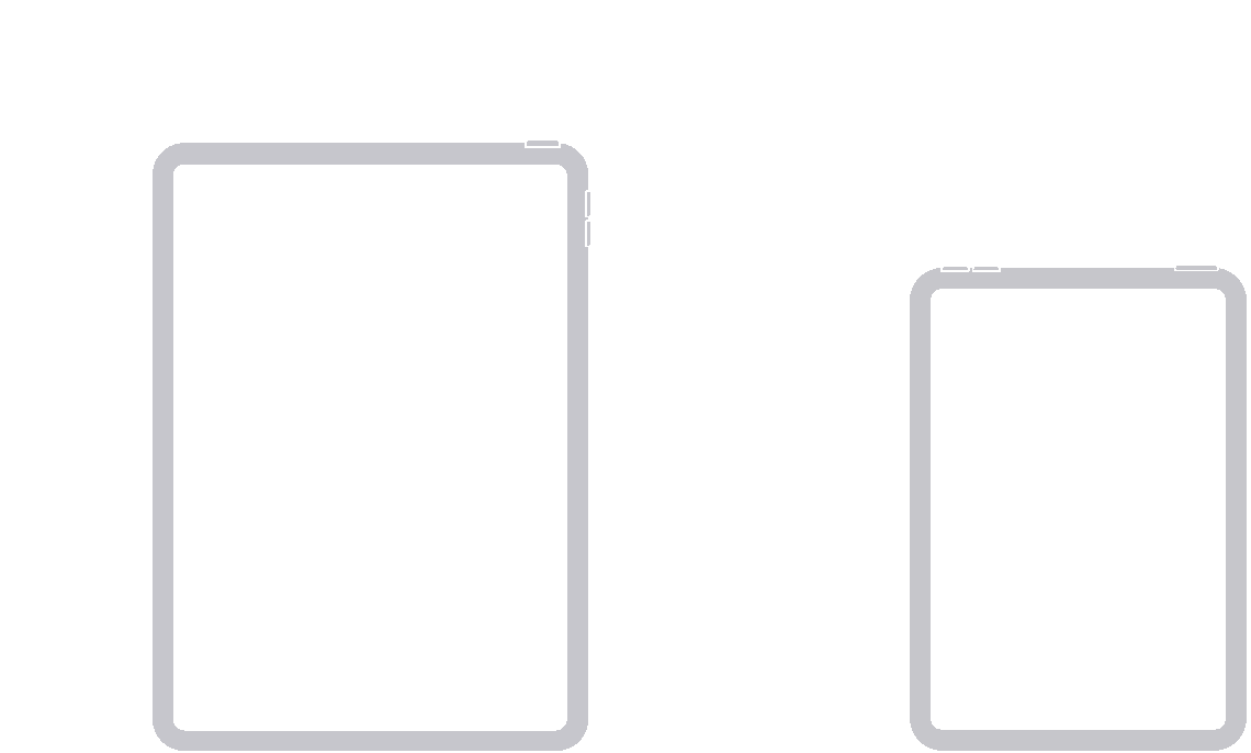 Animation of iPad without Home button showing how to Force Restart